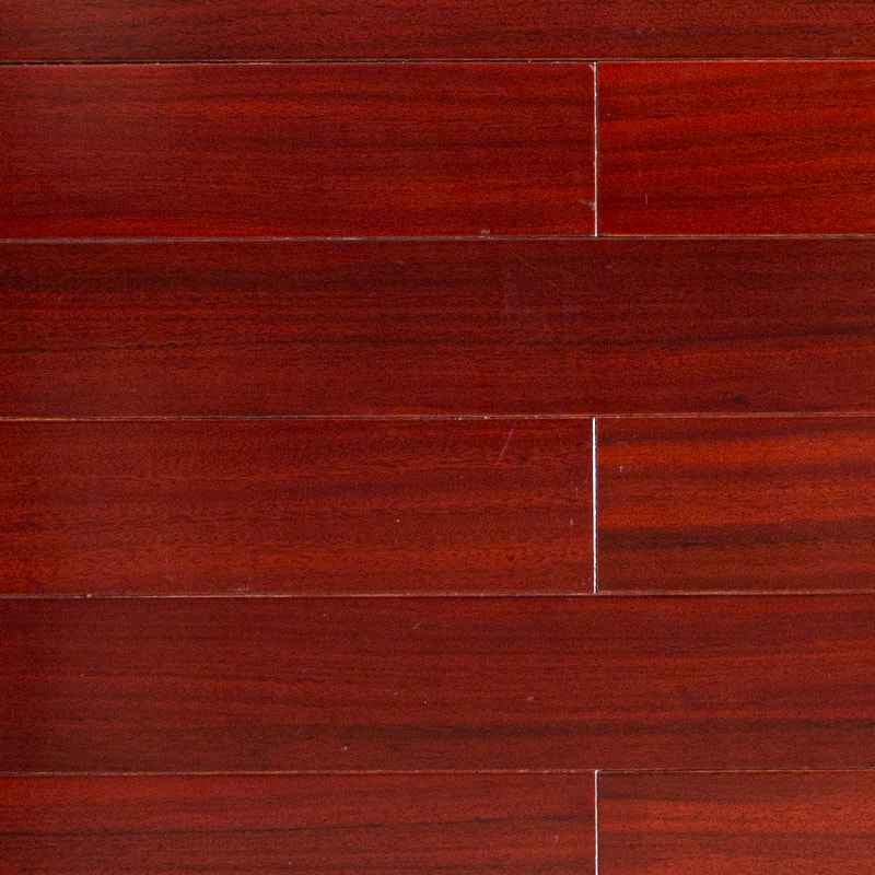Sàn gỗ đặc Padauk màu nâu đỏ đậm