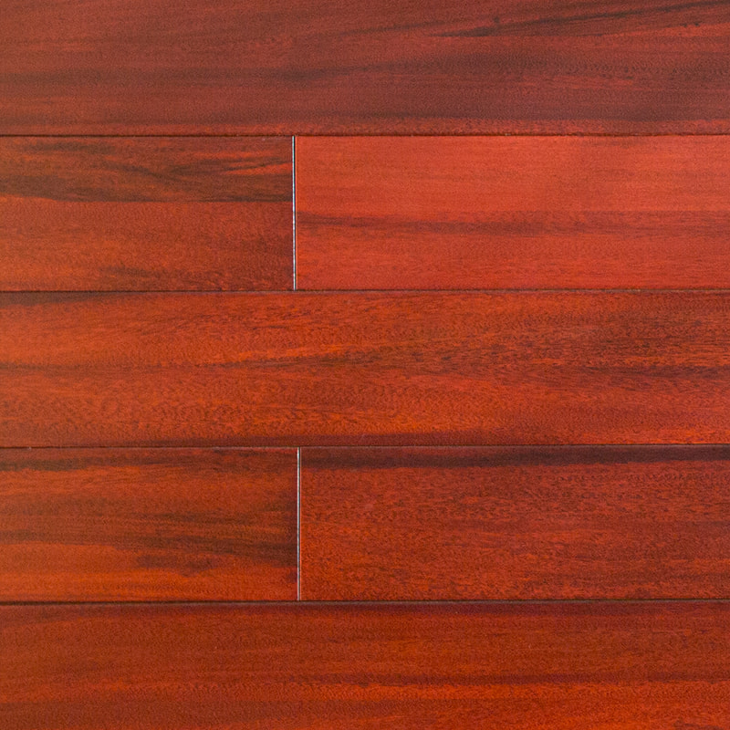 Sàn gỗ nguyên khối có độ bóng cao màu đỏ đậm Padauk