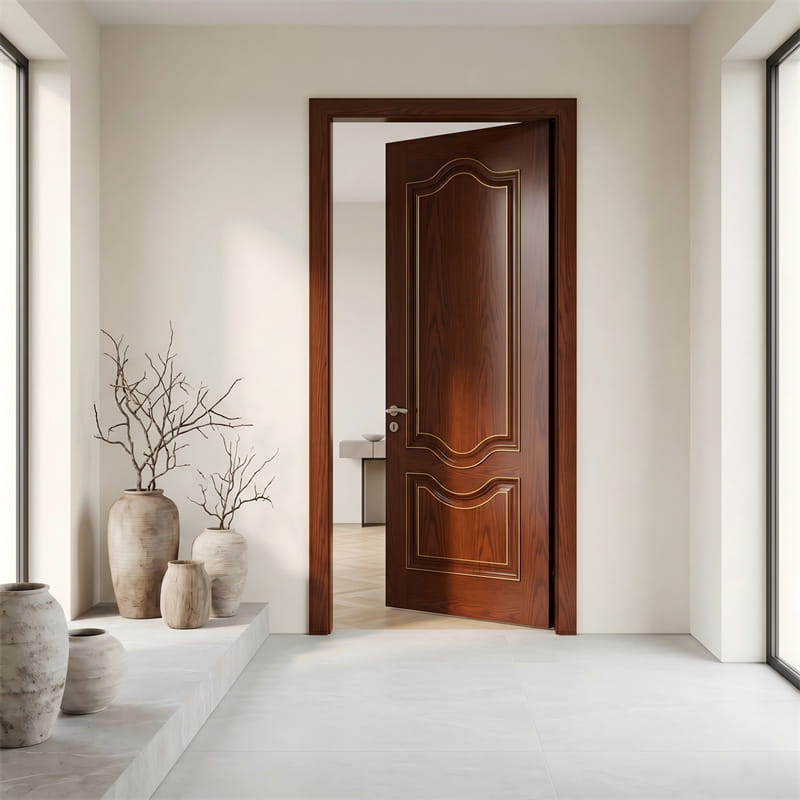 Cửa gỗ veneer anh đào ấm áp