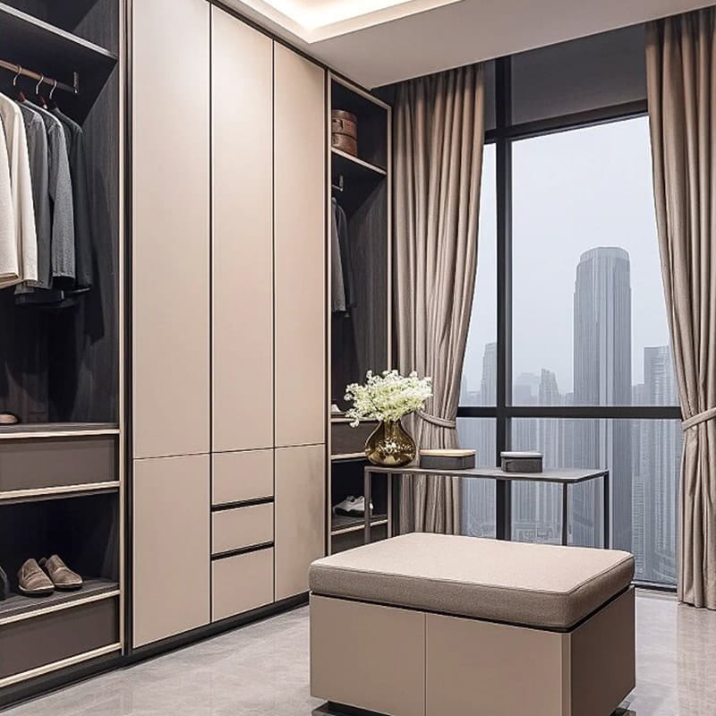 Tủ quần áo không cửa ngăn toàn cảnh Milan Aura