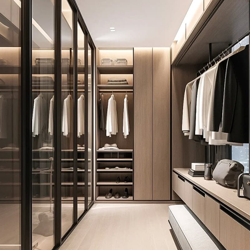 Tủ quần áo không cửa ngăn toàn cảnh Bvlgari Dark Obsidian Bespoke