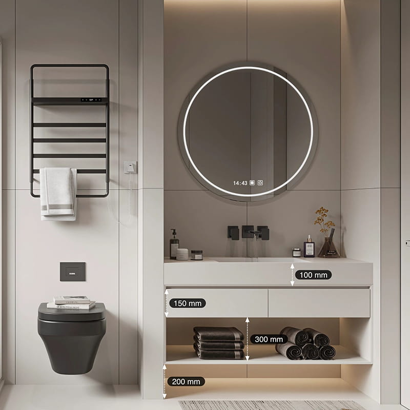 Khuôn trang trí gắn trên sàn trang nhã với bàn trang điểm phòng tắm kết cấu bằng đá cẩm thạch tự nhiên