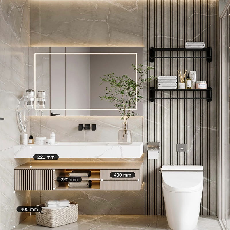 Bàn trang điểm phòng tắm cửa cong và khuôn đúc trang trí kiểu Pháp Splendor