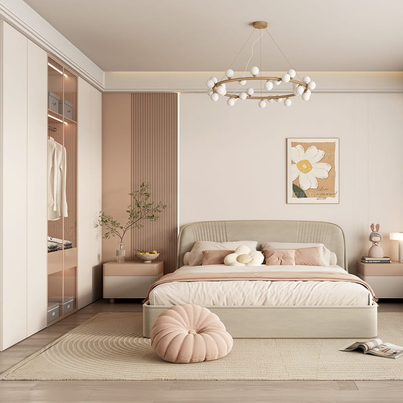 Phòng bé gái đặt riêng theo phong cách tối giản theo kiểu cabin màu xám-xanh lam Star Track